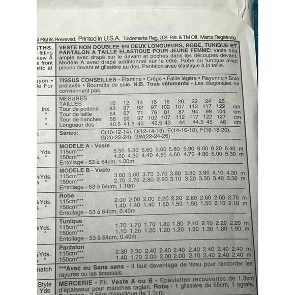 McCalls 8568 Sewing pattern dress jacket top pants size 14 16 18 - Picture 6 of 8